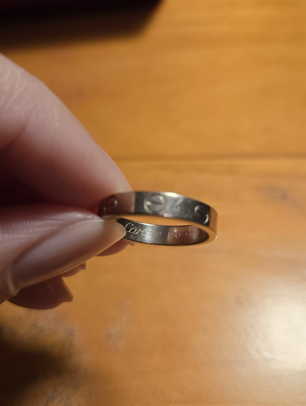 Authentic Cartier Love Wedding Band Ring in White Gold, Small Model - Picture 12 of 14